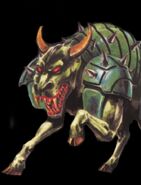 Behemoth's European artwork in Final Fantasy Mystic Quest.