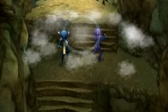 The mist gathering in the cave (3D).
