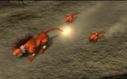 Nanaki and his cubs, as seen in the epilogue for Final Fantasy VII.