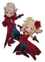 Ringabel and Edea as Red Mages in Bravely Default.