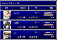 FFVII Level Up Screen