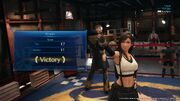 Tifa wins against Andrea in pull-ups from FFVII Remake