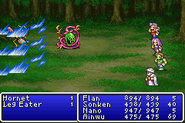 Dispel cast on the enemy party in Final Fantasy II (GBA).