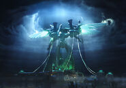 Omega above Midgar in Dirge of Cerberus -Final Fantasy VII-.