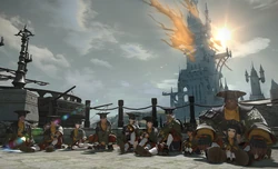 All scholars (race/gender) in their artifact armor.