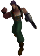 Dyne's battle model in Final Fantasy VII.