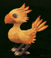 A chocobo being summoned in the remake of Final Fantasy III.