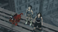 Yuffie, Tifa, Red XIII and Cait Sith.