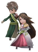 Tiz and Agnès as Swordmasters in Bravely Default.