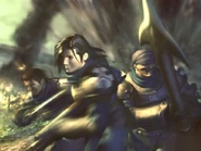 Promotional image of Kiros, Laguna, and Ward in battle.