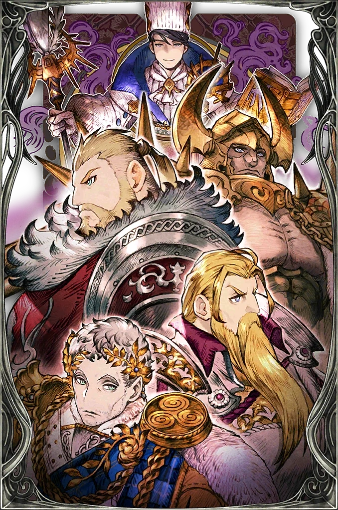 The Four Warring Lords from WotV vision card