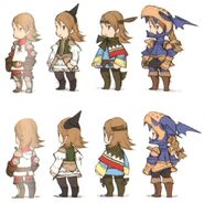 Early DS concept art of various jobs by Akihiko Yoshida.