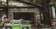 A dummied scene of Laguna's green pick-up in Final Fantasy VIII.