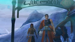 Jecht and Auron at Lake Macalania.