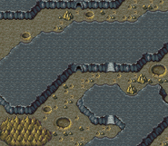 The Lunar Path entrances on the world map (SNES).