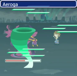 Noel using Aeroga in Final Fantasy Airborne Brigade.