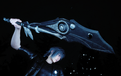 A Royal Arm with angel wing's on one side.