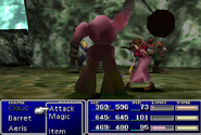 Aerith attempting to steal in Final Fantasy VII.