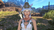 Y'shtola in her miner costume.