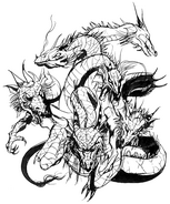 Artwork of Tiamat by Yoshitaka Amano.