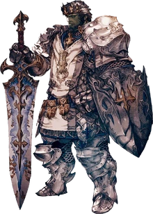 Artwork eines Roegadyn als Paladin.