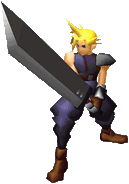 Clouds Kampfmodell in Final Fantasy VII