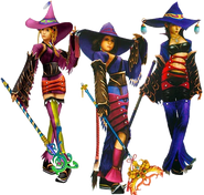 Yuna, Rikku und Paine als Schwarzmagier aus Final Fantasy X-2