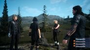 Prompto und seine Kameraden in Episode Duscae