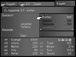 Kopplungs-Menü GF-Auswahl FFVIII
