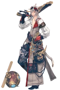 Artwork eines Miqo'te als Maschinist.