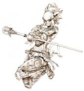 Artwork einer Mithra als Schwarzmagier aus Final Fantasy XI