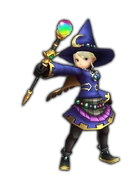 Charaktermodell eines Schwarzmagiers aus Final Fantasy Explorers