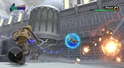 Layle schleudert seine Widersacher durch die Luft