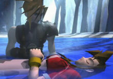 Cloud legt Aerith in den See