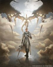 Dion Lesage mit Bahamut Artwork Final Fantasy XVI