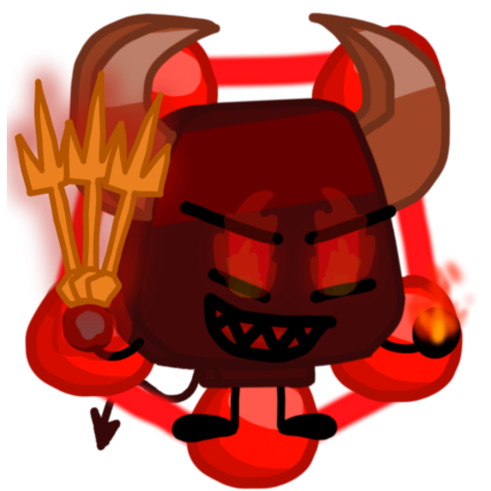 Fiery Demon. A Burning Demon With Horns And An Apple Of Discord