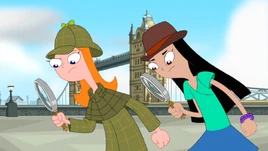 Candace and Stacy in front of Tower Bridge - close-up