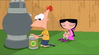Tween Phineas and Isabella in backyard