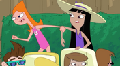 Candace grabbing stacy and heading behind the bushes