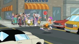 Candace helping people cross the road