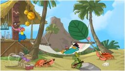 Perry stranded on island