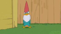 Perry as a lawn gnome