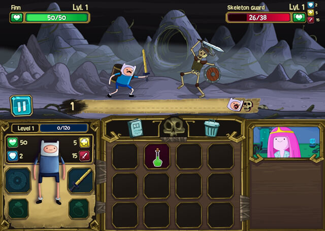 Adventure Time GamePlay, Finn And Bones