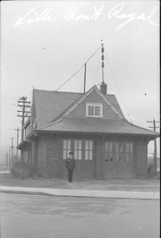 The first fire station, on Laird Boulevard, in 1944