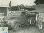 Courtesy Elgin County Archives, part of the St. Thomas Times-Journal fonds.  August 10, 1960 with caption: "Third Fire Truck in Southwold - A 'new' truck has been purchased by the Southwold Township Fire Department and when remodelling is completed its availability will give the area firefighting equipment comparable with any rural district in Elgin County. Fire Chief Howard Hodgson, left, and Captain Lawrence Silcox of Shedden look over the vehicle. https://www.elgincountyheritagecollections.ca/link/archives34782