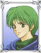 A portrait of Asbel from Thracia 776 Illustrated Works.