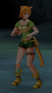Lethe's in-game battle model as an untransformed Cat in Radiant Dawn.