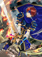 Artwork of Roy in Fire Emblem 0 (Cipher) by Kyo Uda.