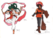 Concept artwork of the Dancer class from Genealogy of the Holy War.