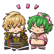 Lene and Ares from the Fire Emblem Heroes guide.